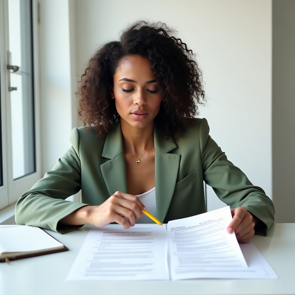 Person carefully comparing two insurance policy documents side by side